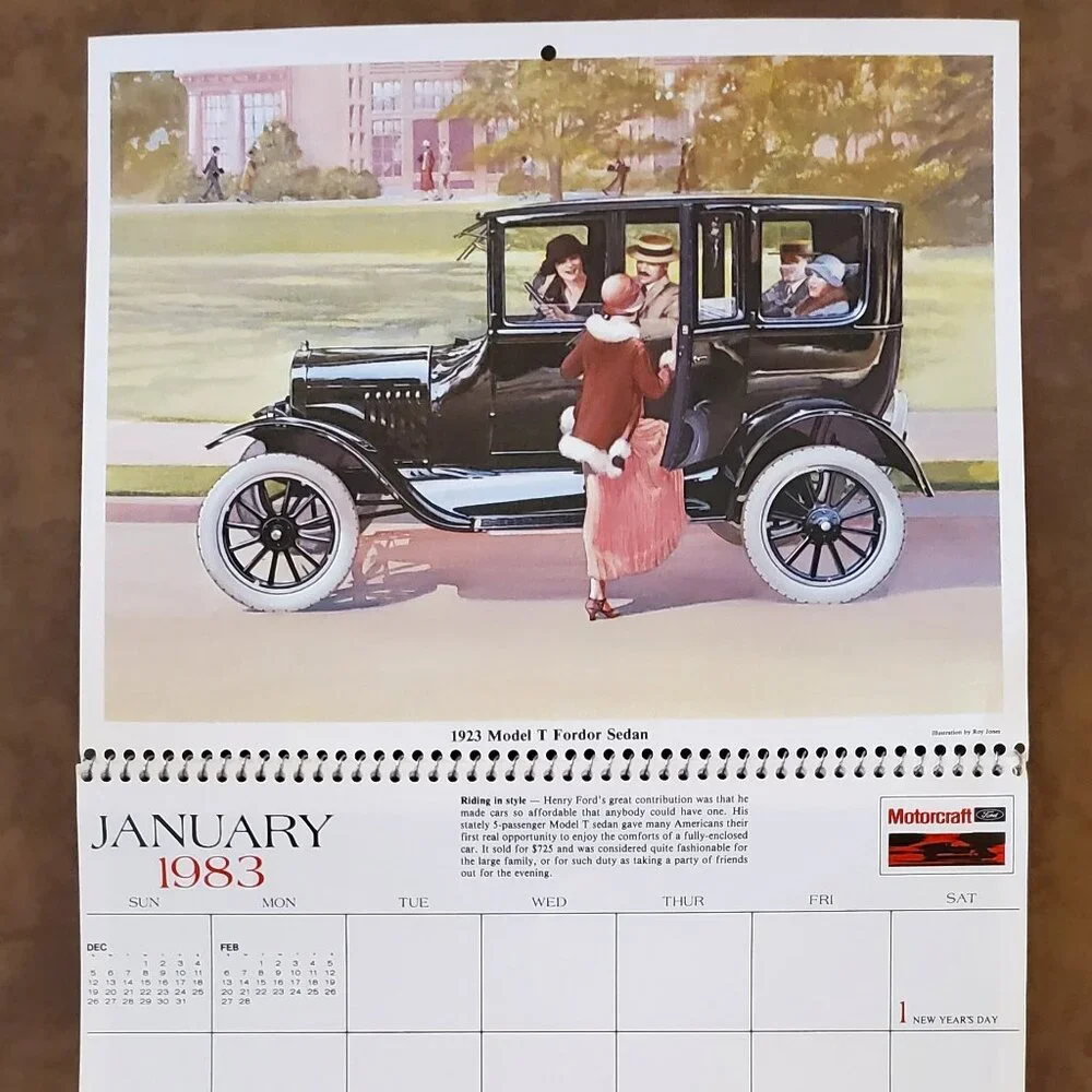 1983 Fords Forever Vintage Car Motorcraft Calendar Bell Ford Advert Phoenix AZ